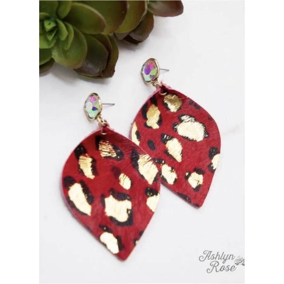 -Glitter In the Wild- Leaf Earrings