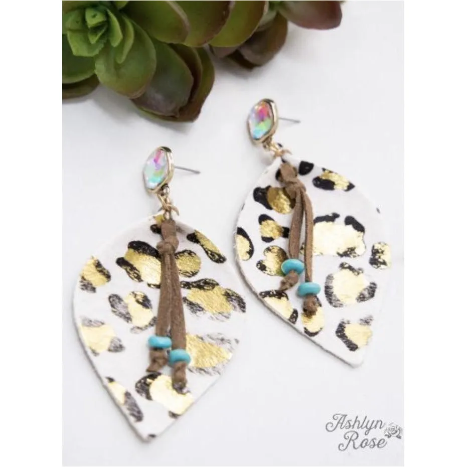 -Glitter In the Wild- Leaf Earrings