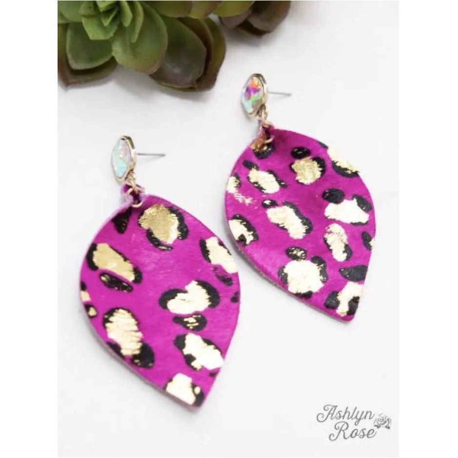 -Glitter In the Wild- Leaf Earrings