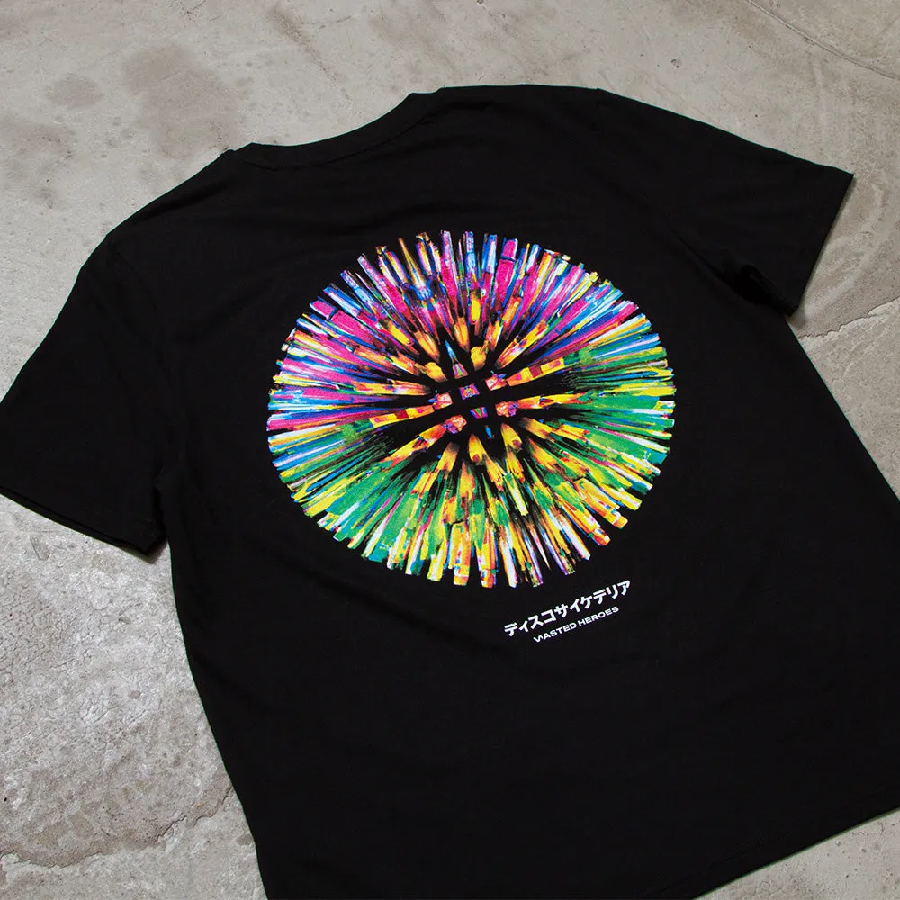 031 Disco Psychedelia Back Print - Tshirt - Black