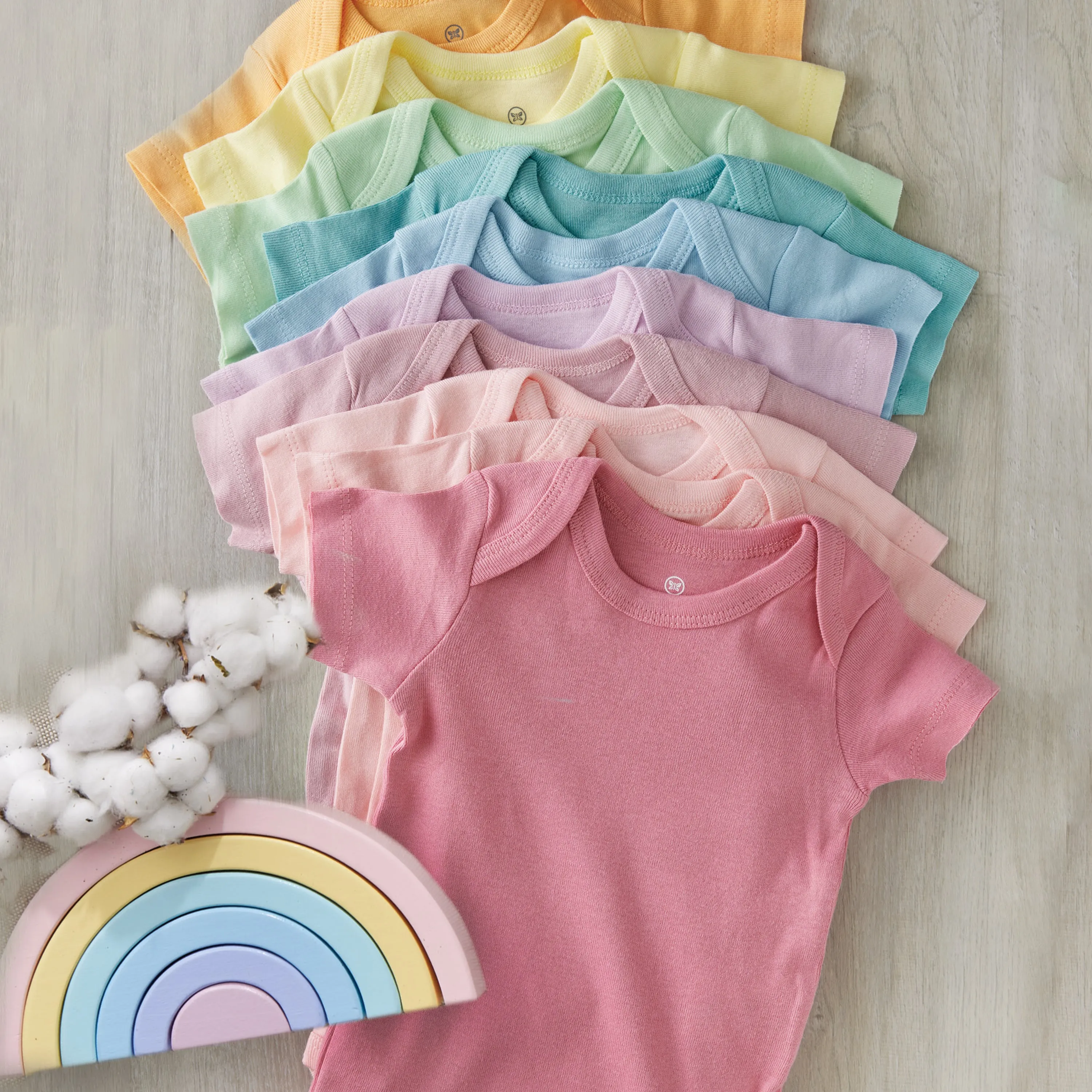 10-Pack HAPPY DAYS Rainbow Short Sleeve Bodysuits Gift Set