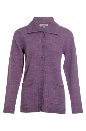 100% Wool Cardigan | Amethyst Marle | 9011ZZ