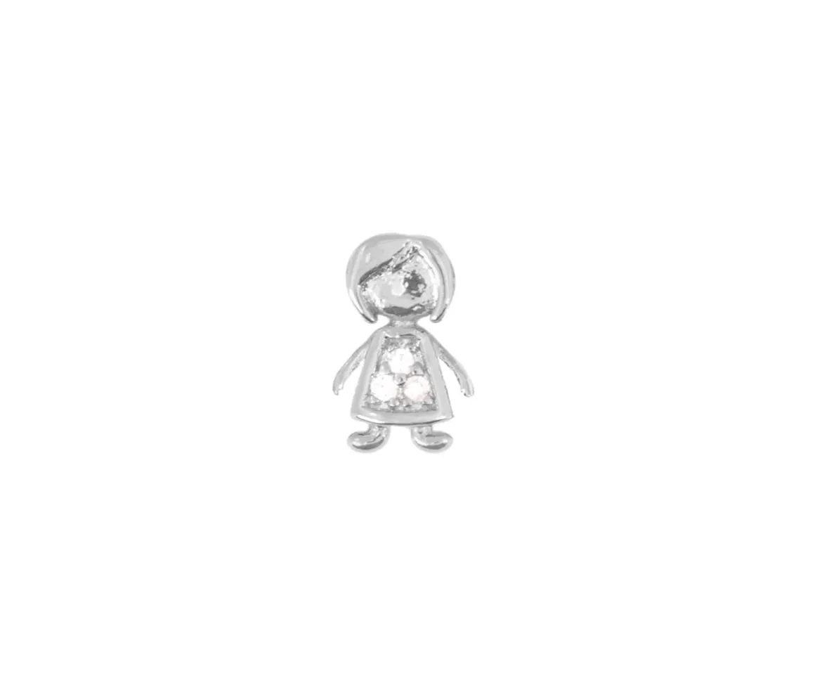 14k Skinny Girl Charm (white)