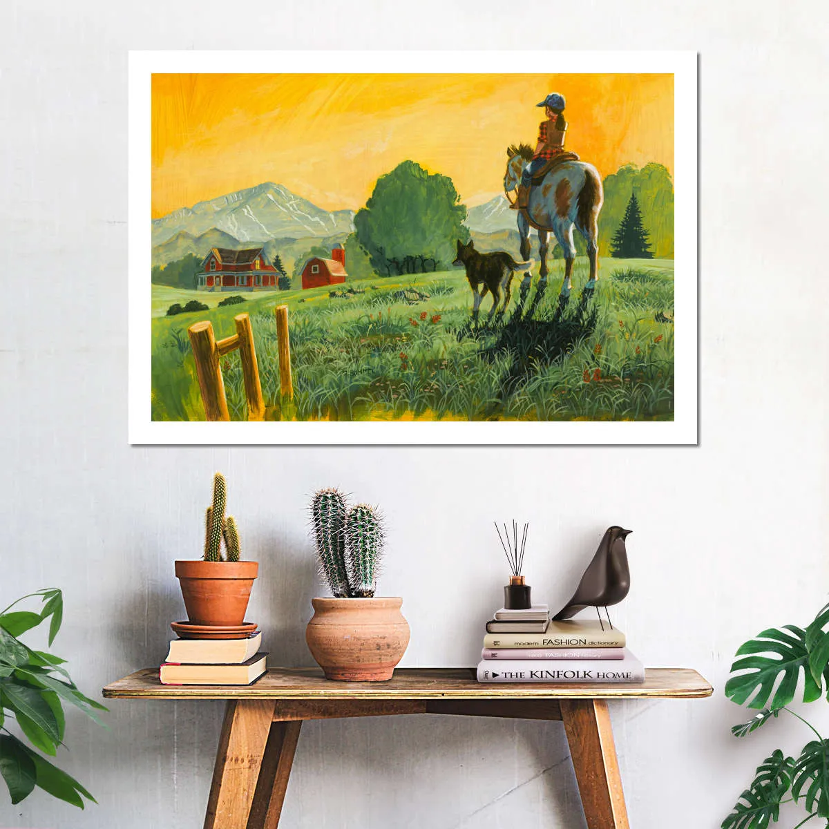 A Girl A Horse And Her Dog Wall Art