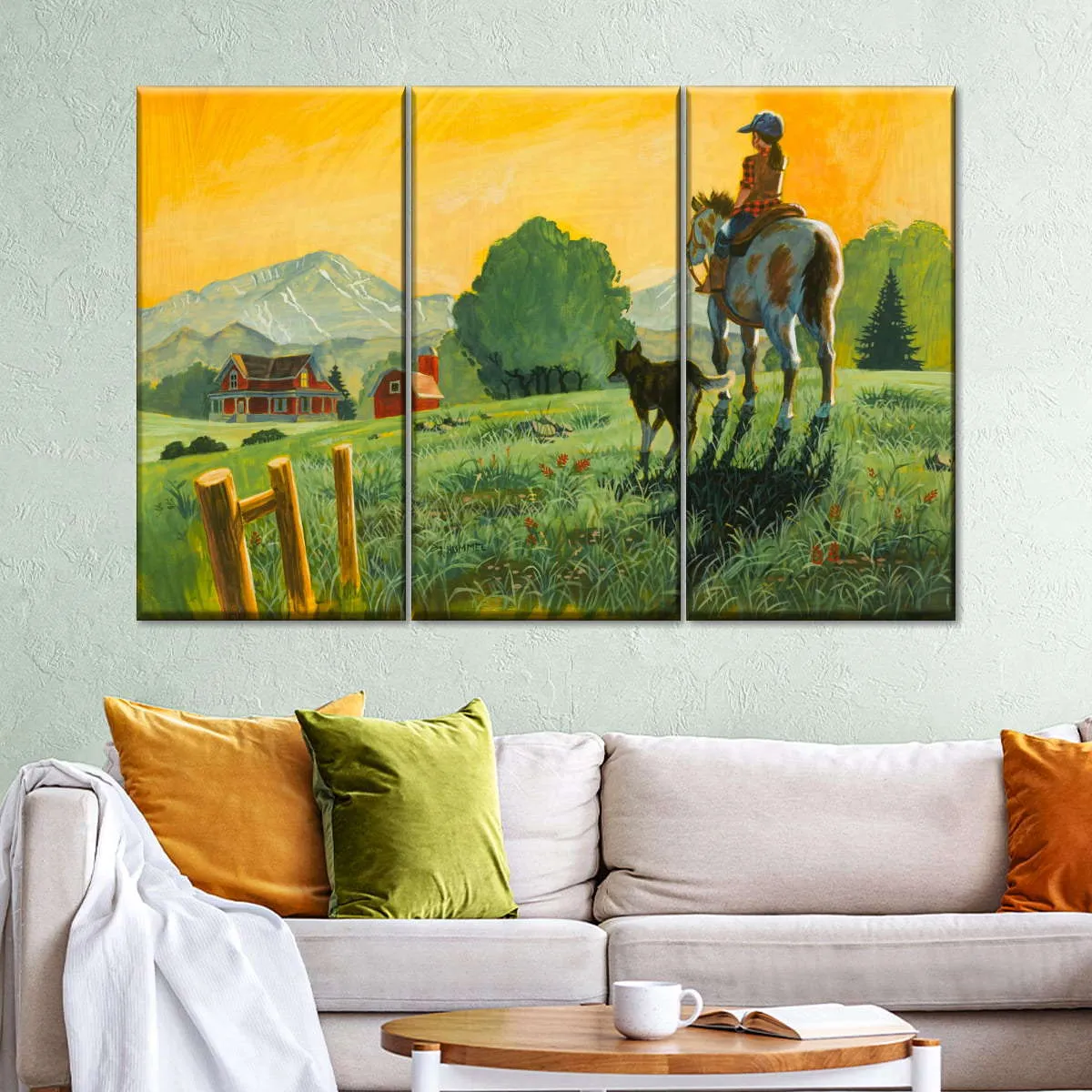 A Girl A Horse And Her Dog Wall Art