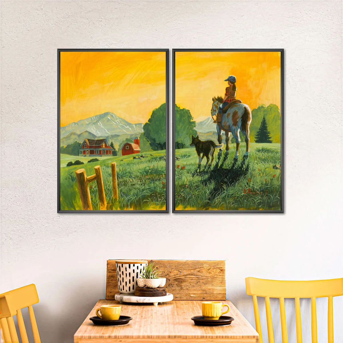 A Girl A Horse And Her Dog Wall Art