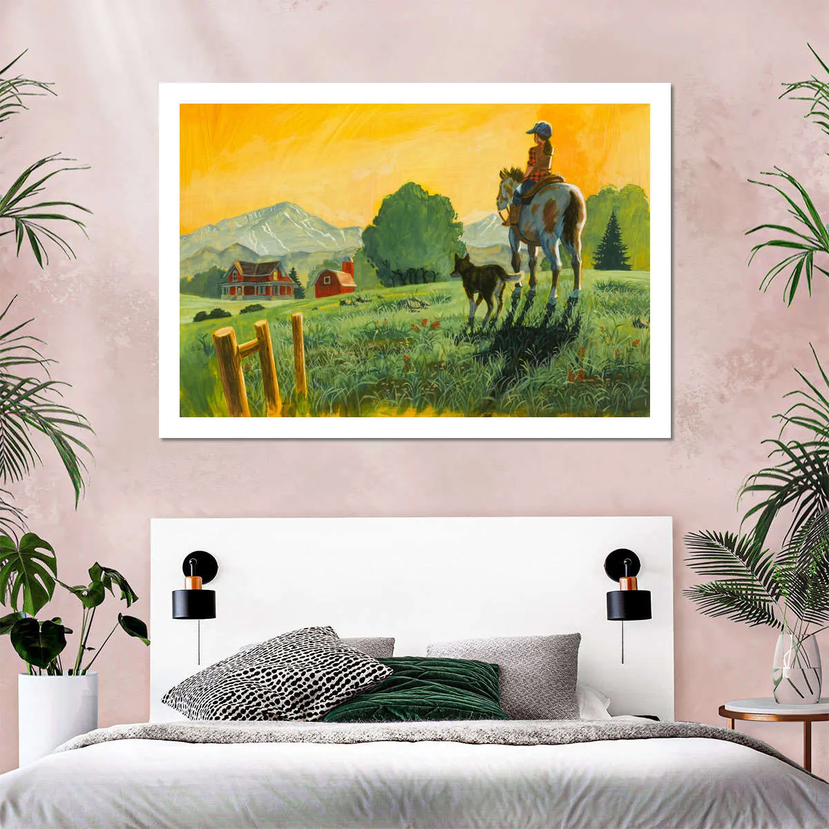 A Girl A Horse And Her Dog Wall Art