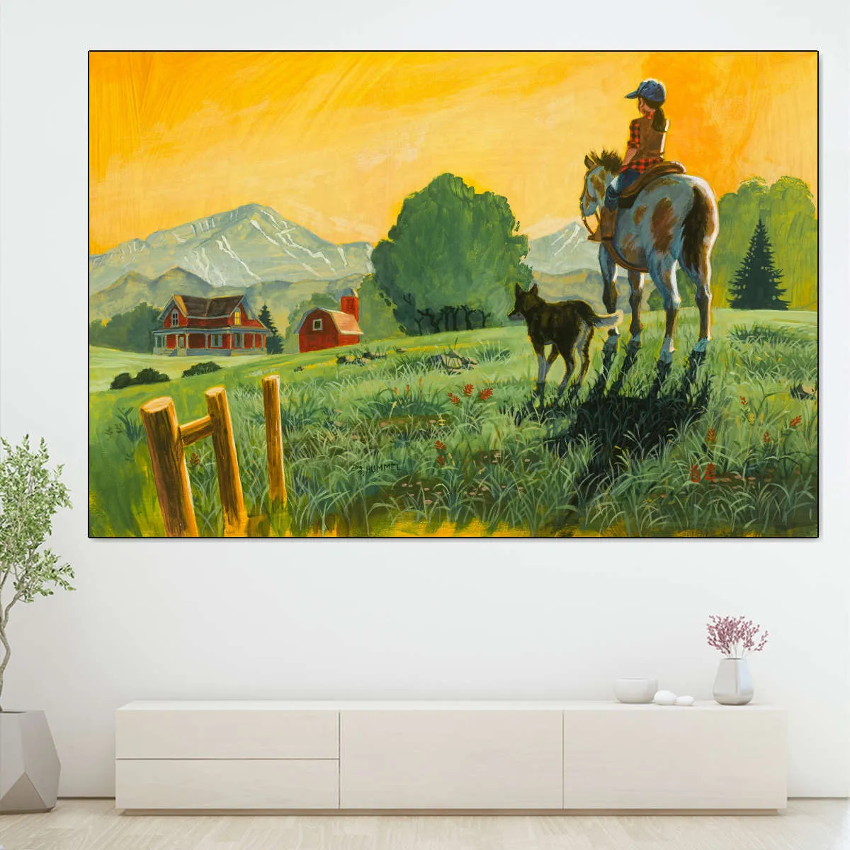 A Girl A Horse And Her Dog Wall Art