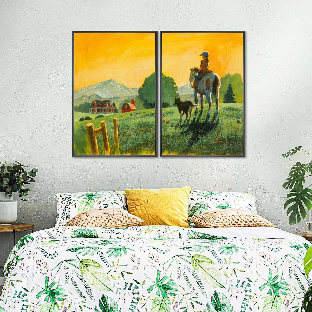 A Girl A Horse And Her Dog Wall Art