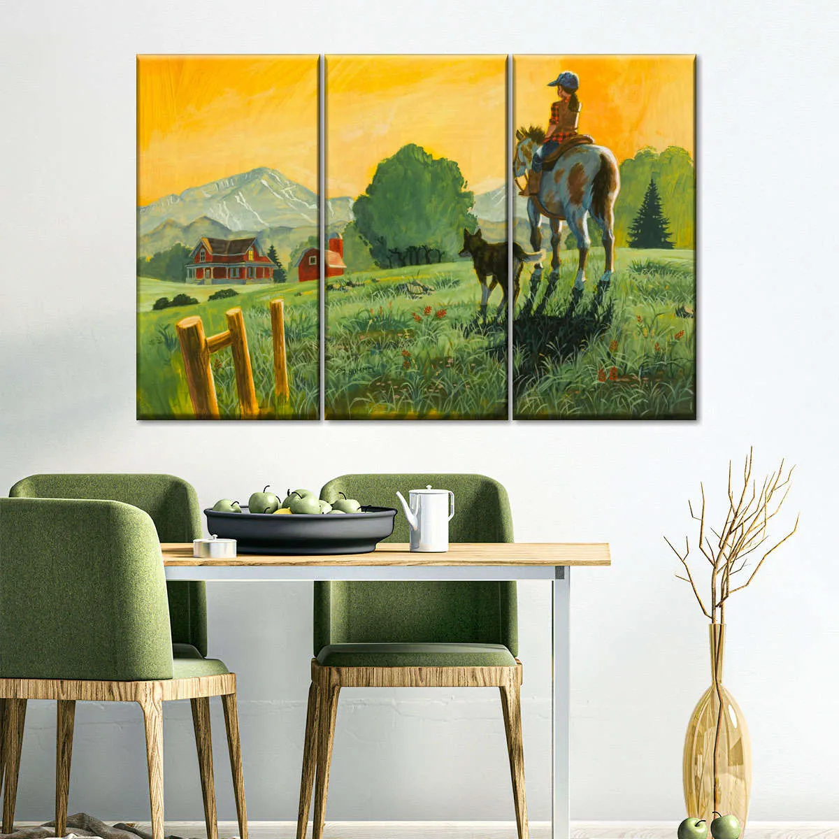 A Girl A Horse And Her Dog Wall Art