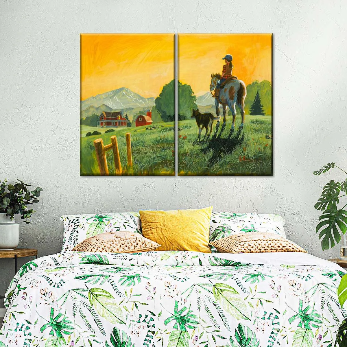 A Girl A Horse And Her Dog Wall Art