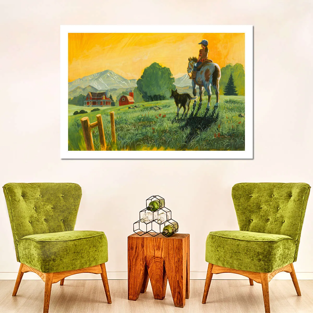 A Girl A Horse And Her Dog Wall Art