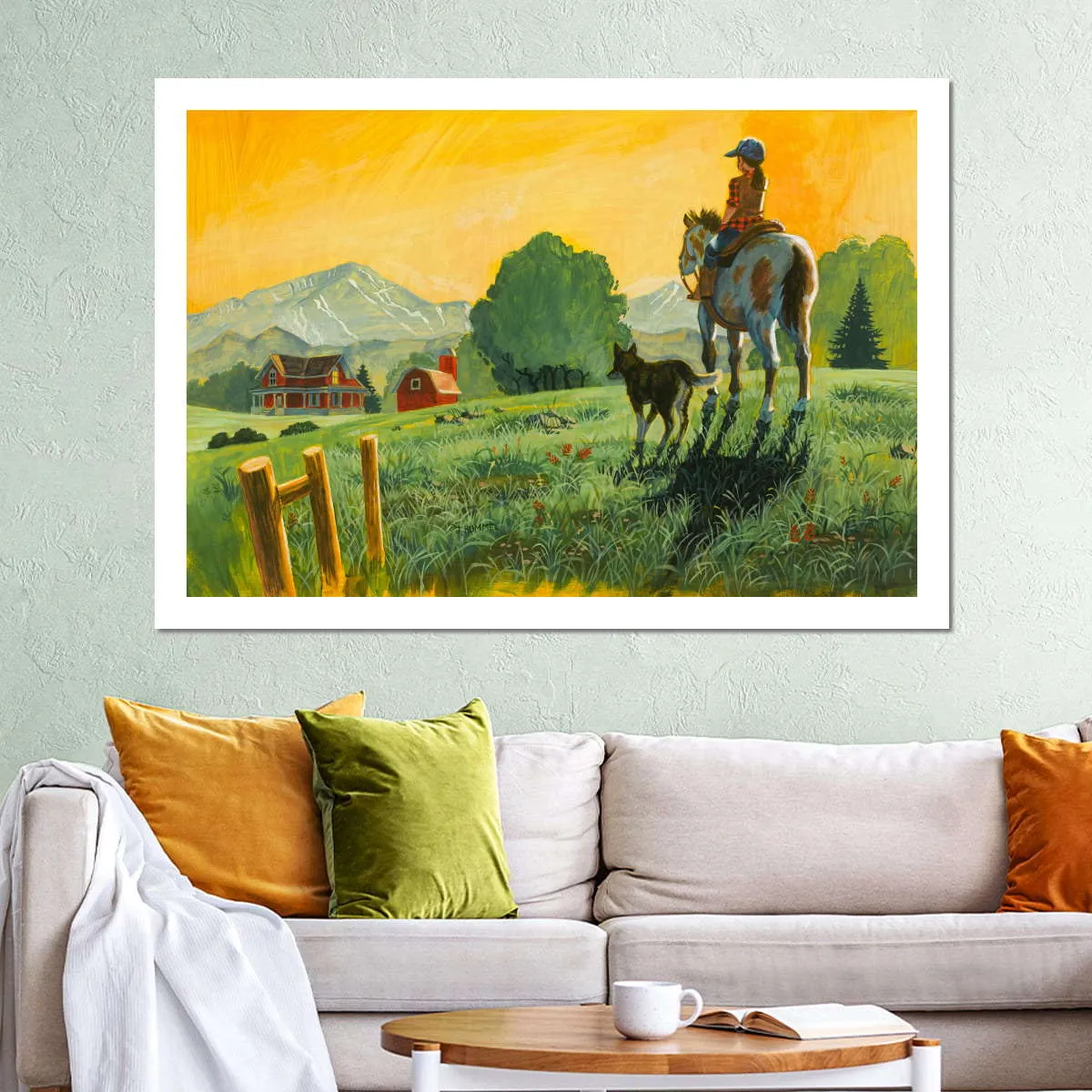 A Girl A Horse And Her Dog Wall Art