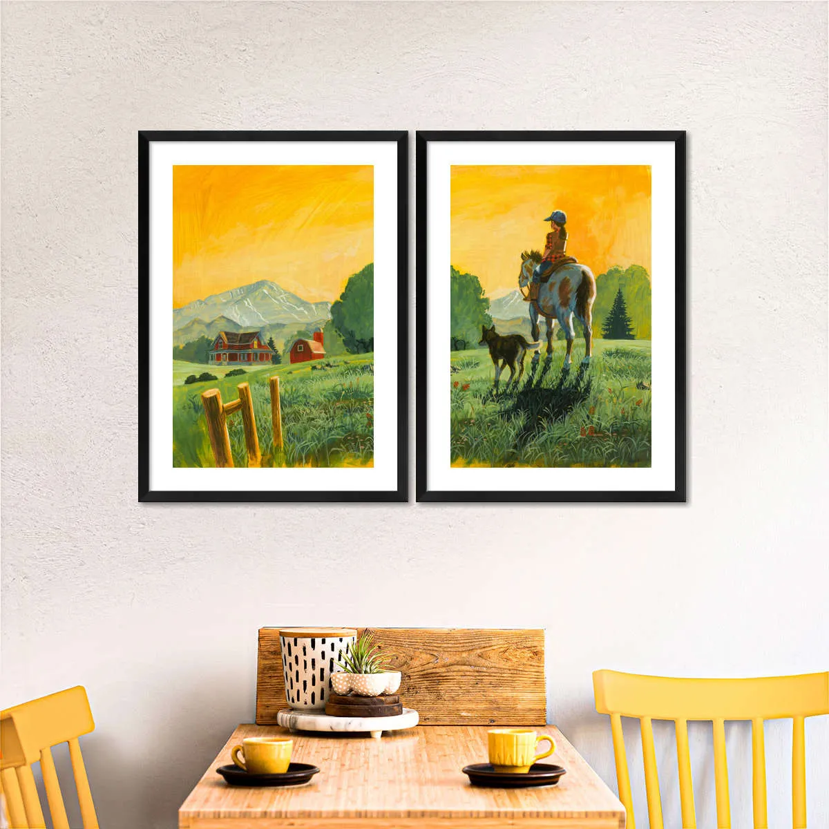 A Girl A Horse And Her Dog Wall Art