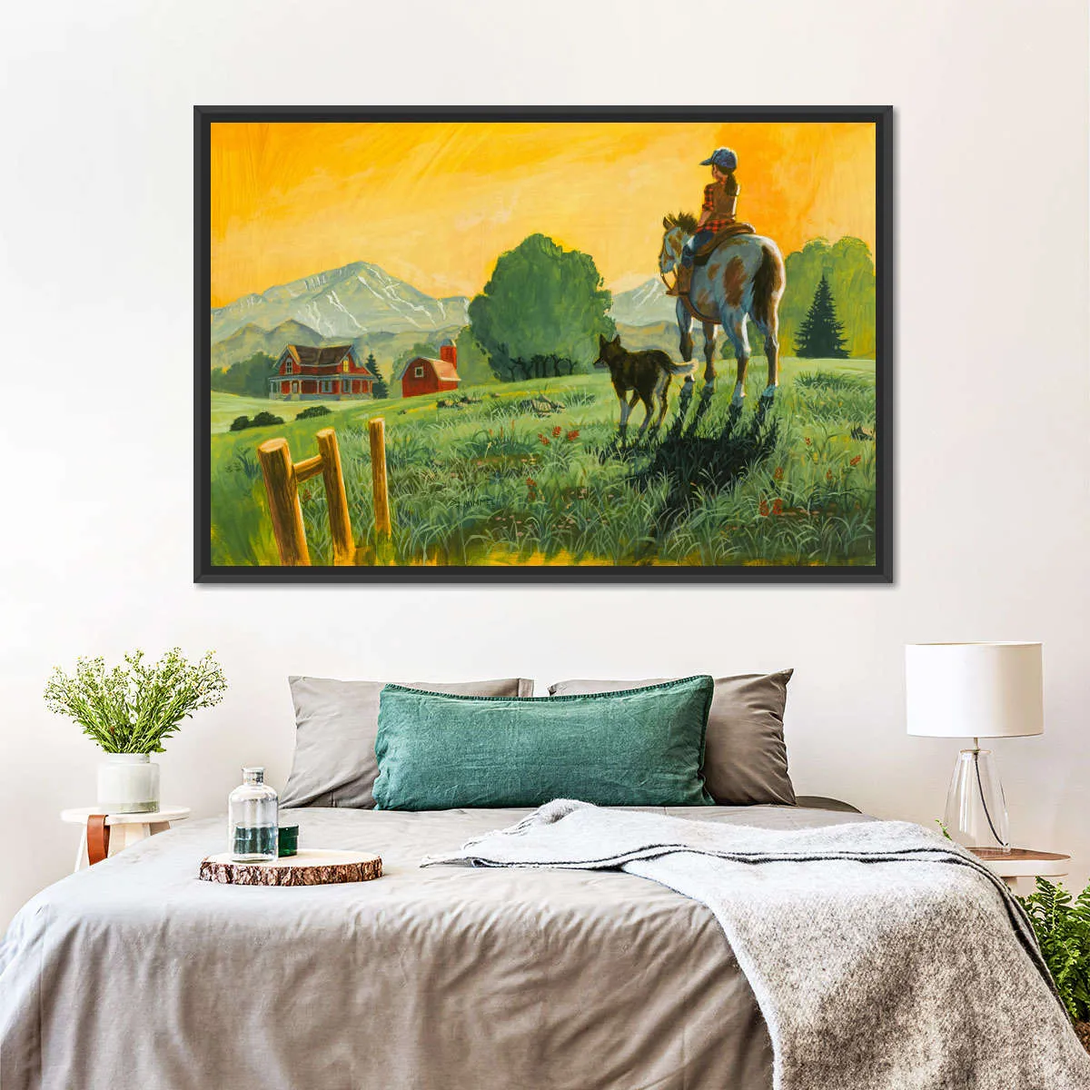 A Girl A Horse And Her Dog Wall Art