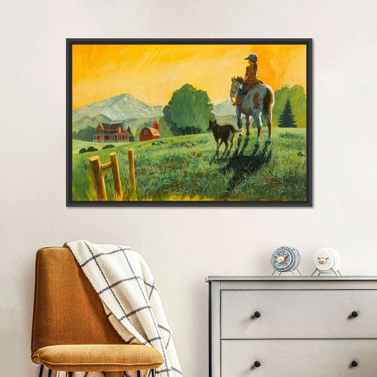 A Girl A Horse And Her Dog Wall Art