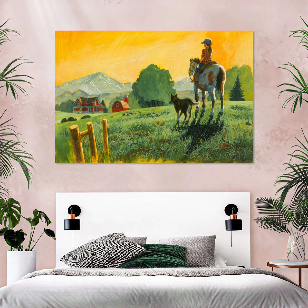 A Girl A Horse And Her Dog Wall Art