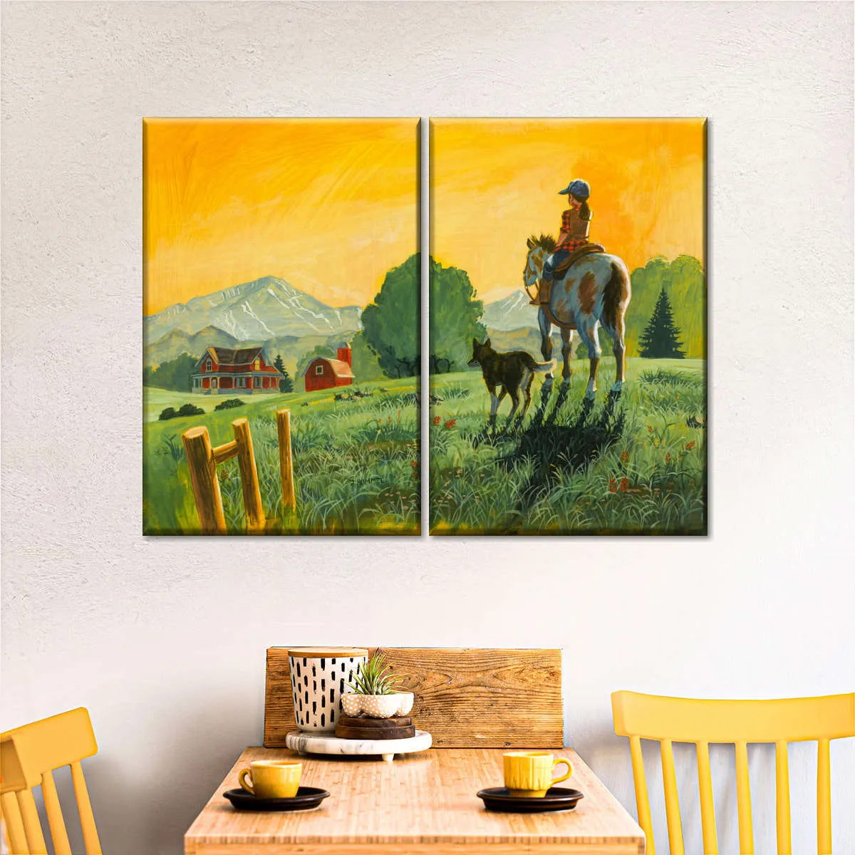 A Girl A Horse And Her Dog Wall Art