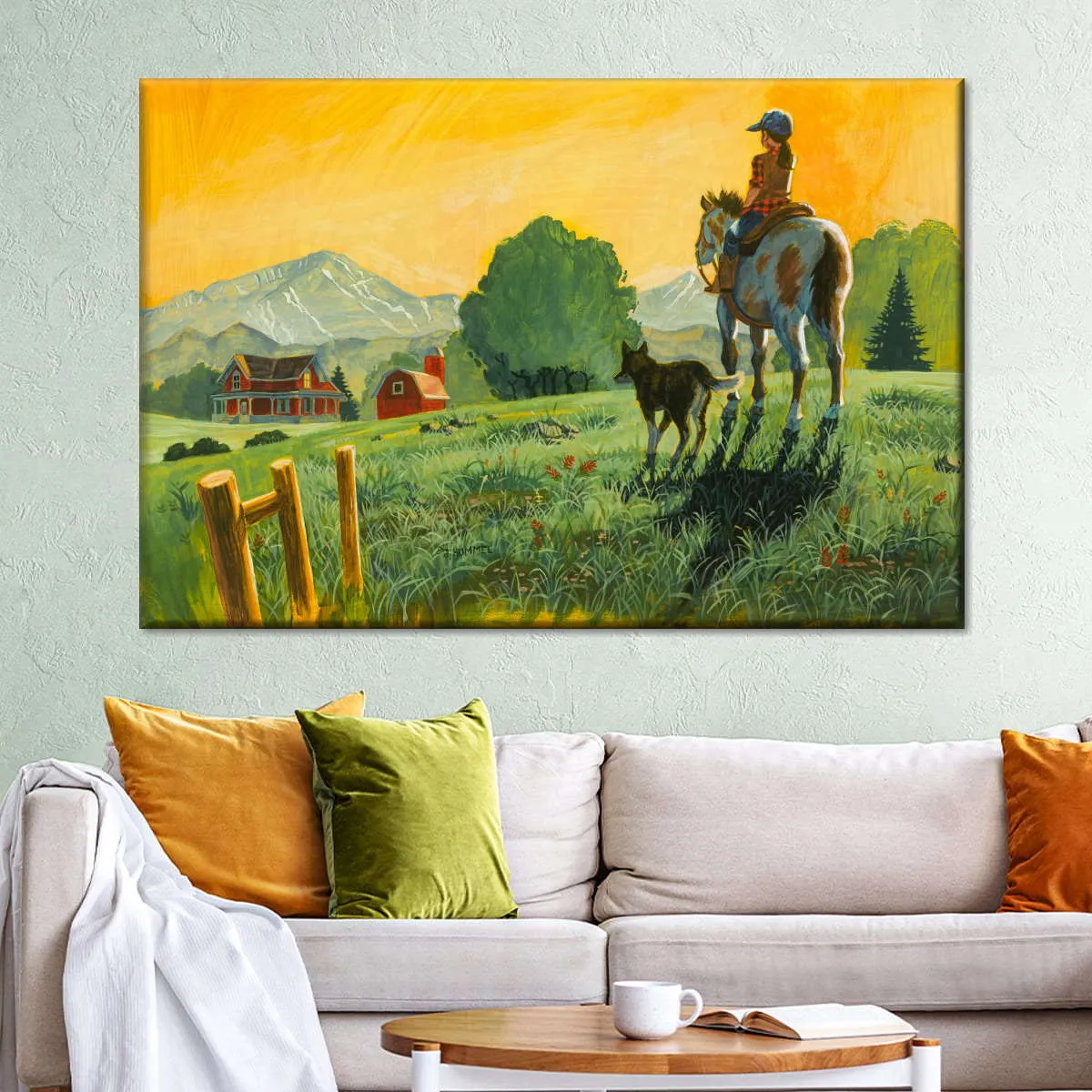 A Girl A Horse And Her Dog Wall Art