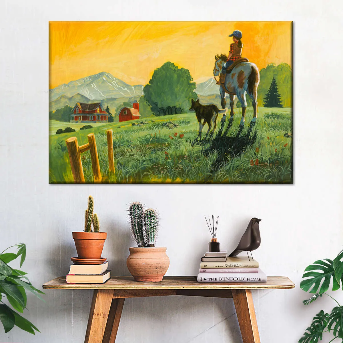 A Girl A Horse And Her Dog Wall Art