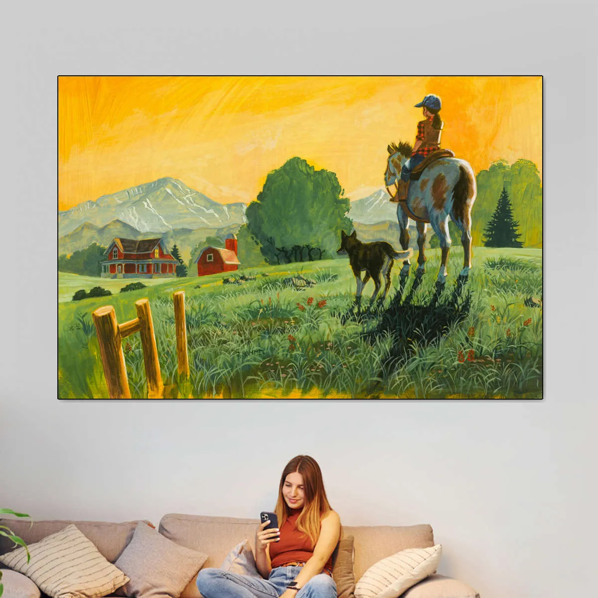 A Girl A Horse And Her Dog Wall Art