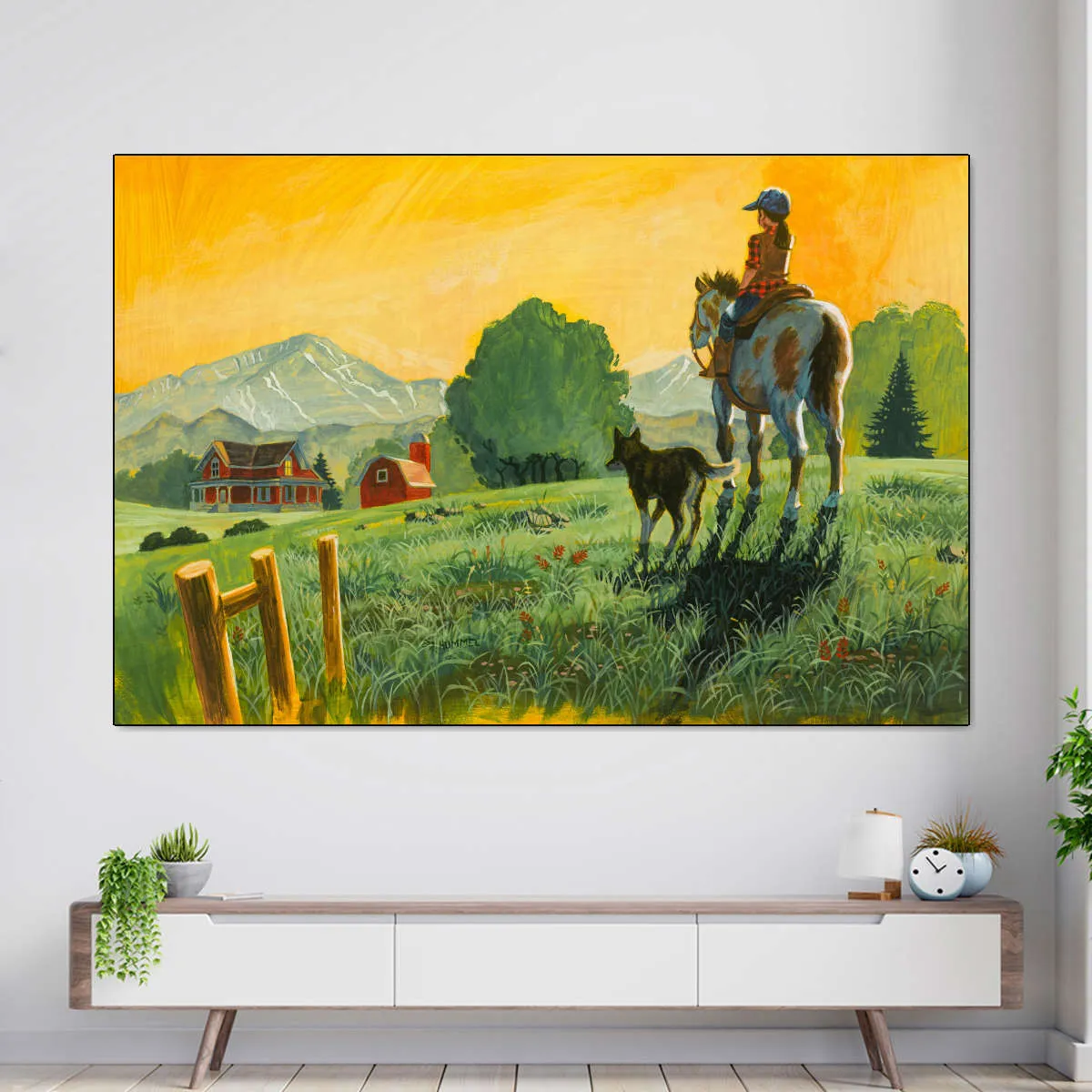 A Girl A Horse And Her Dog Wall Art