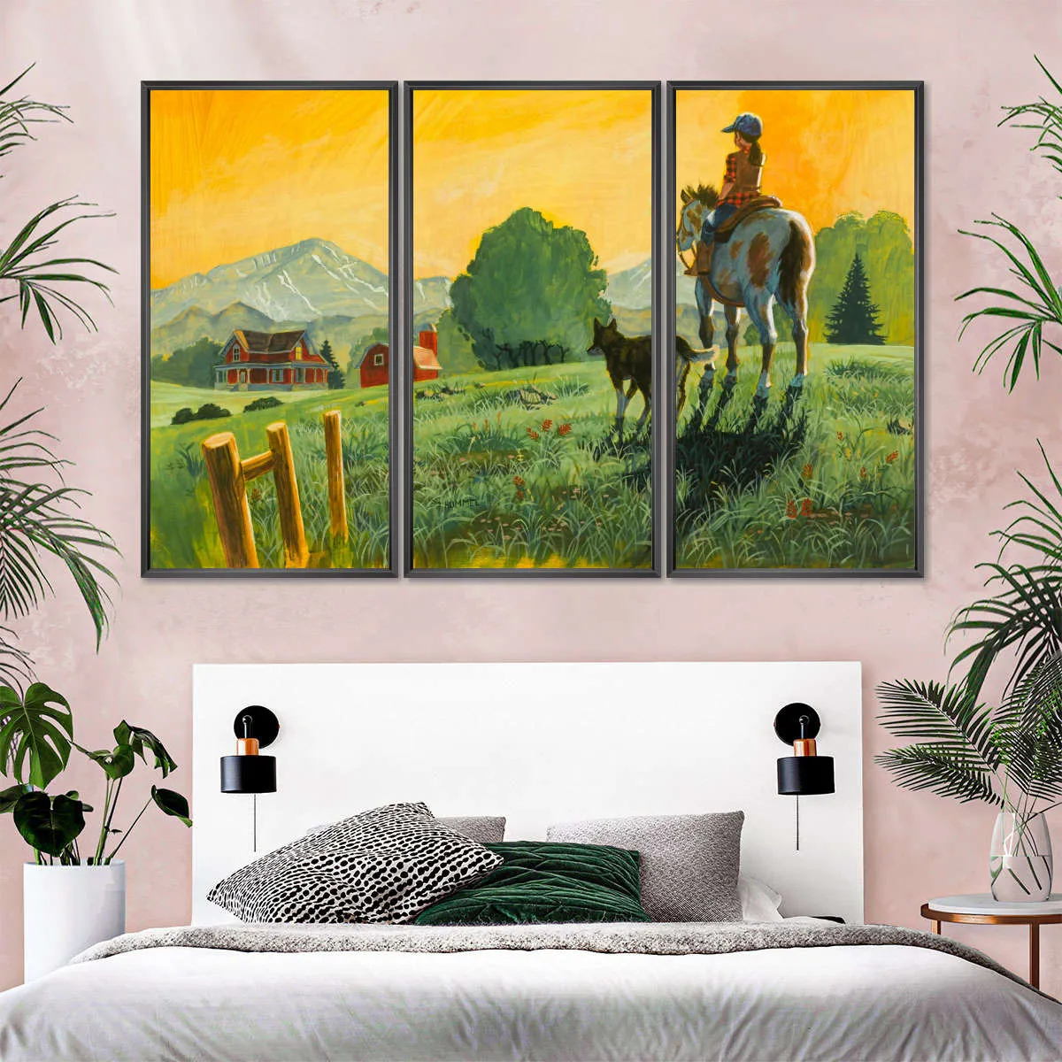 A Girl A Horse And Her Dog Wall Art