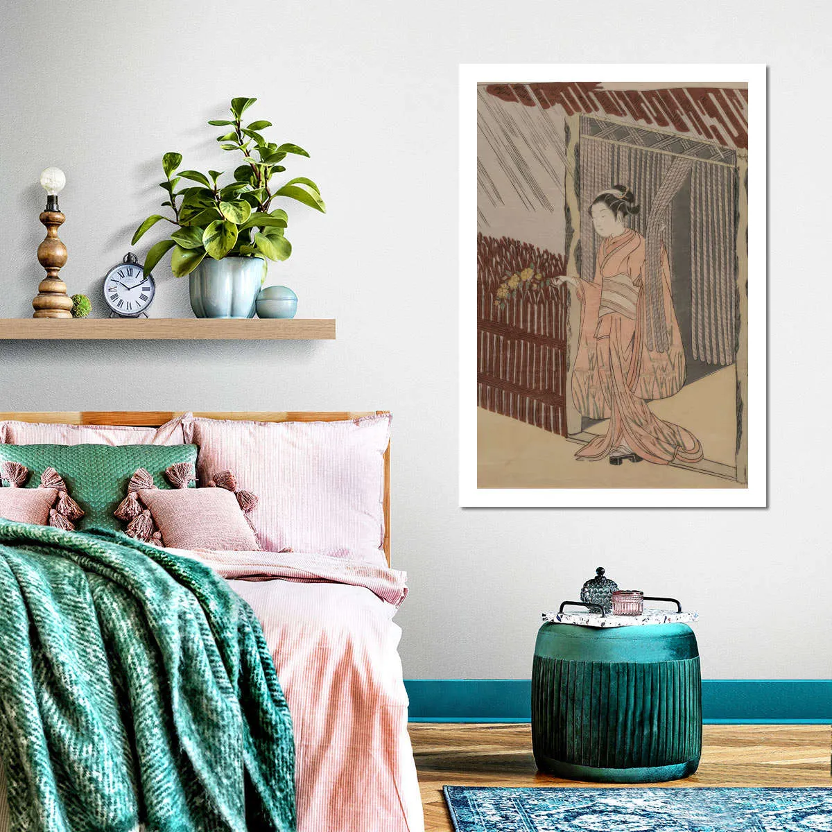 A Girl Dressing In Pink Wall Art