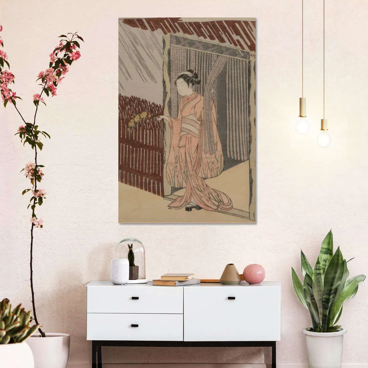 A Girl Dressing In Pink Wall Art