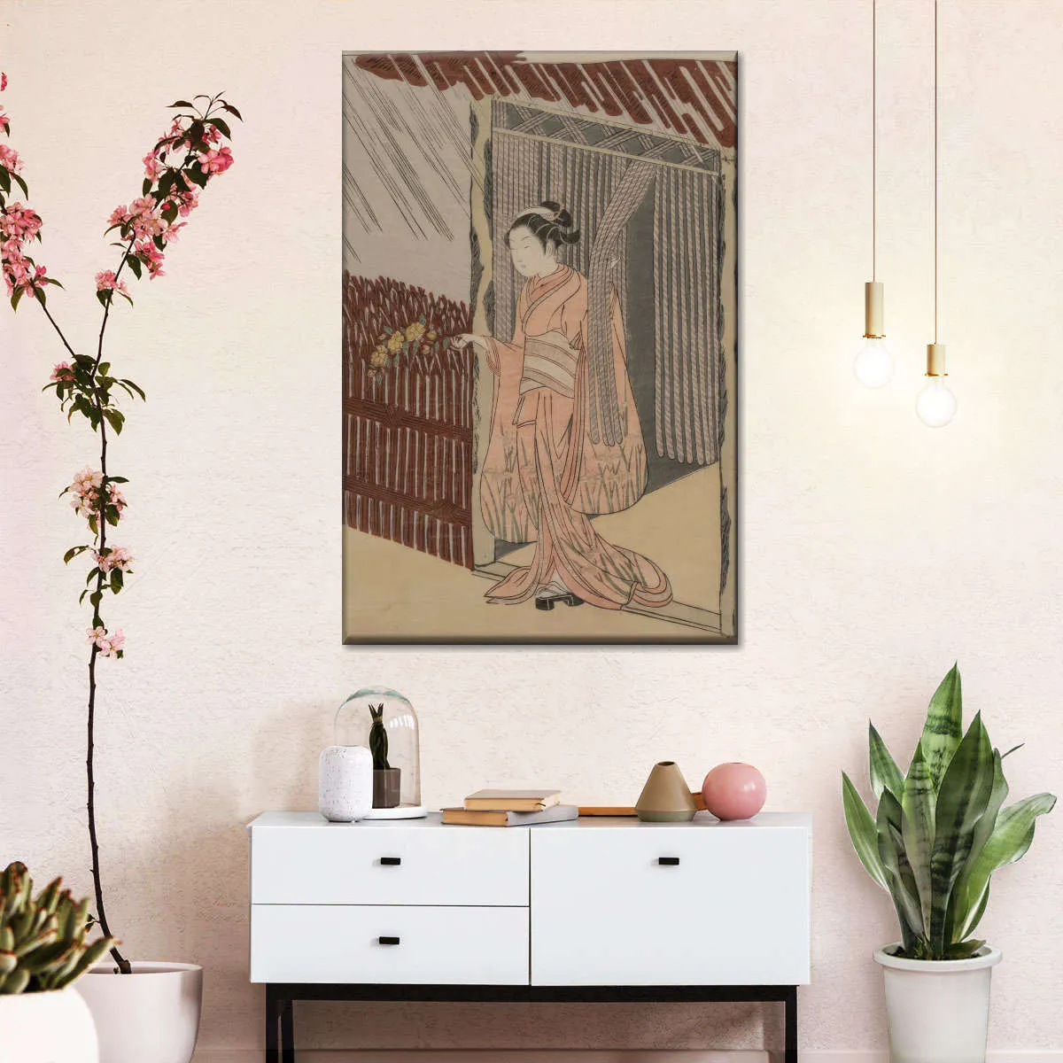 A Girl Dressing In Pink Wall Art