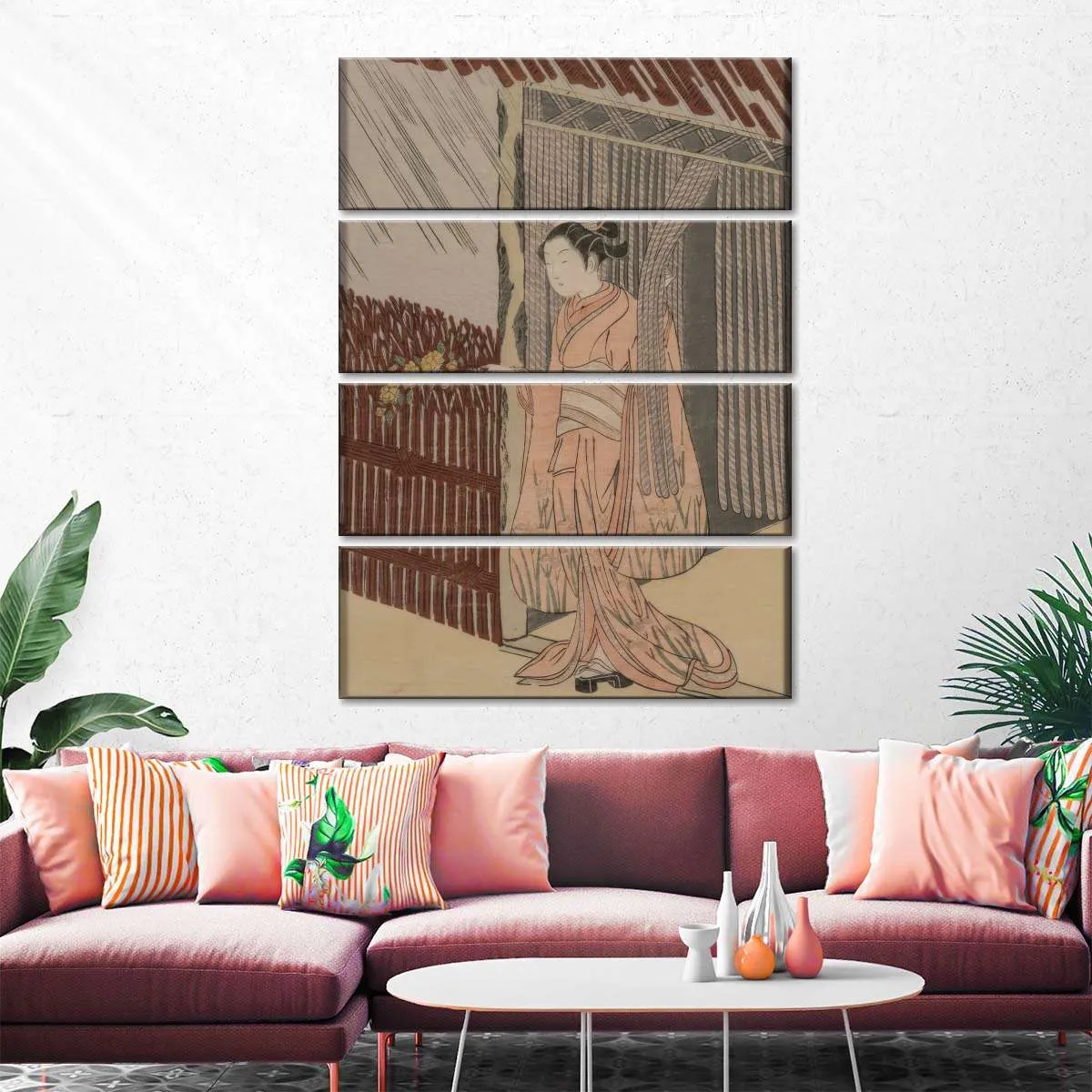 A Girl Dressing In Pink Wall Art