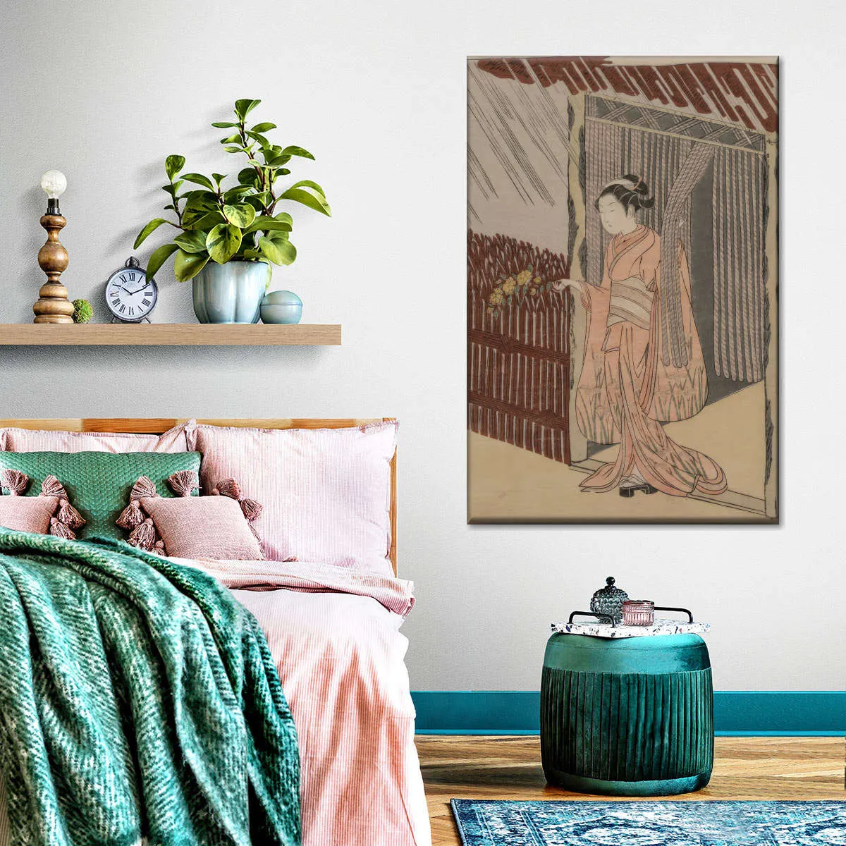 A Girl Dressing In Pink Wall Art