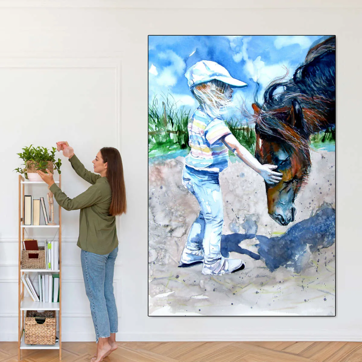 A Girl With Horse Wall Art