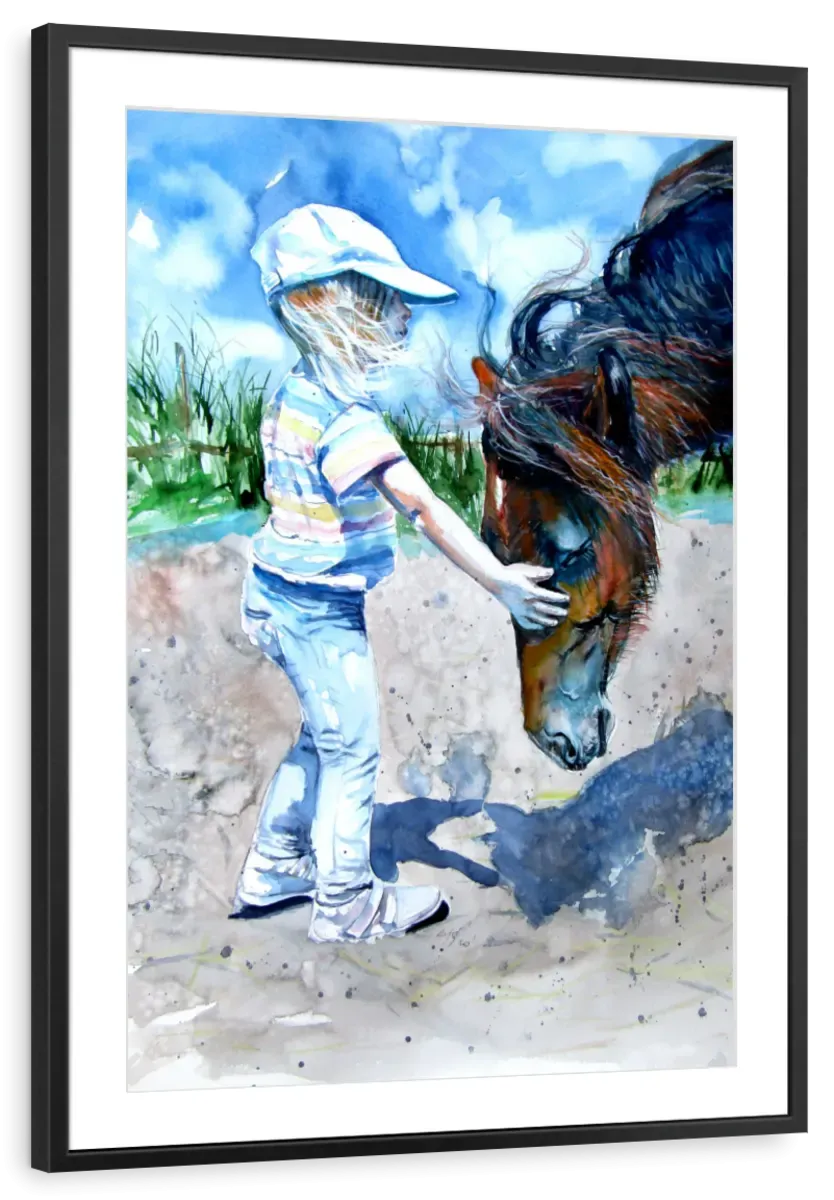 A Girl With Horse Wall Art