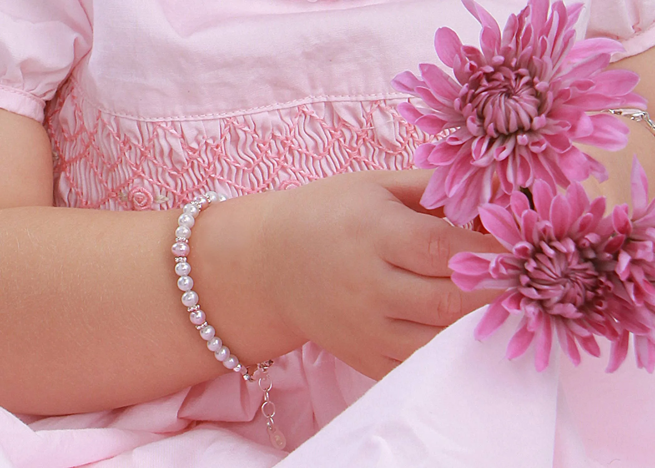 Addie Sterling Silver Pearl Baby Bracelet