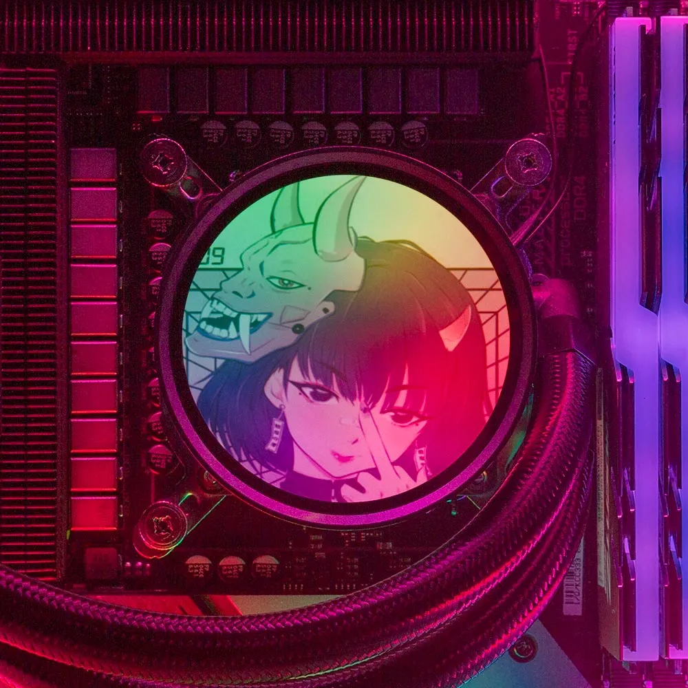 Aesthetic Demon AIO Cover for DeepCool Castle 240EX 280EX 360EX Addressable RGB