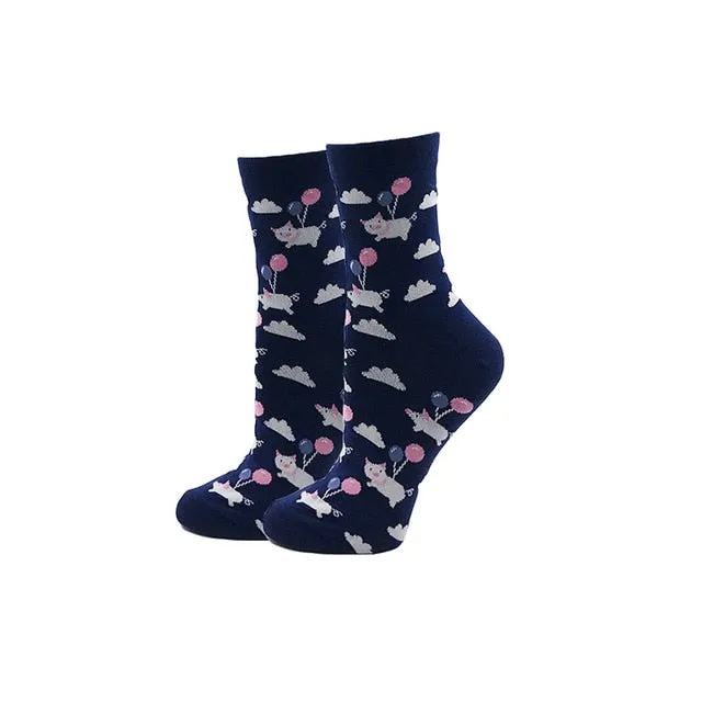 All over Printed Socks Cotton Colorful Cartoon