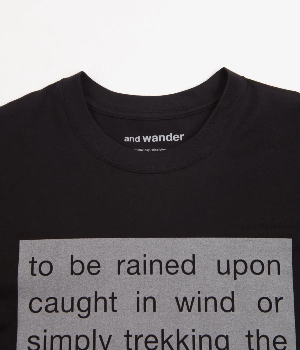 and wander Reflective Logo T-Shirt - Black