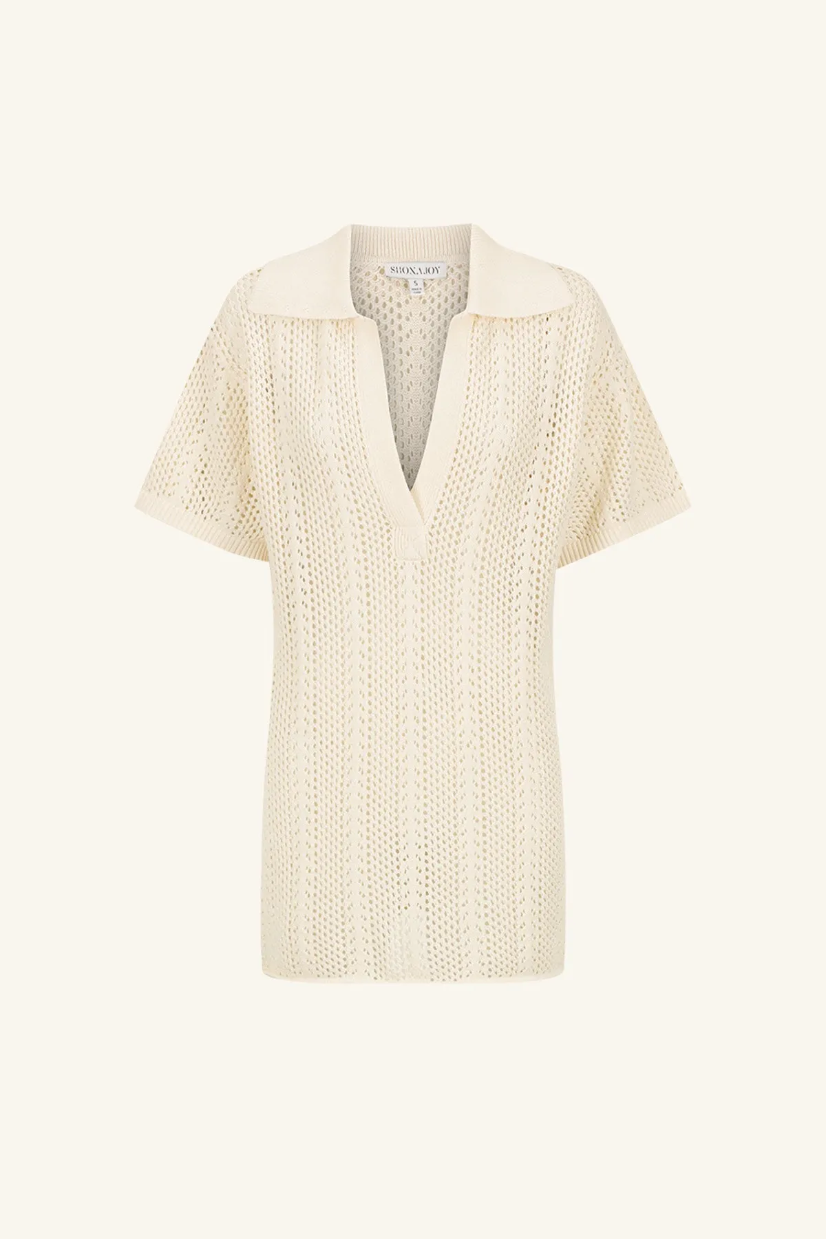 ARLO RELAXED POLO TOP - IVORY