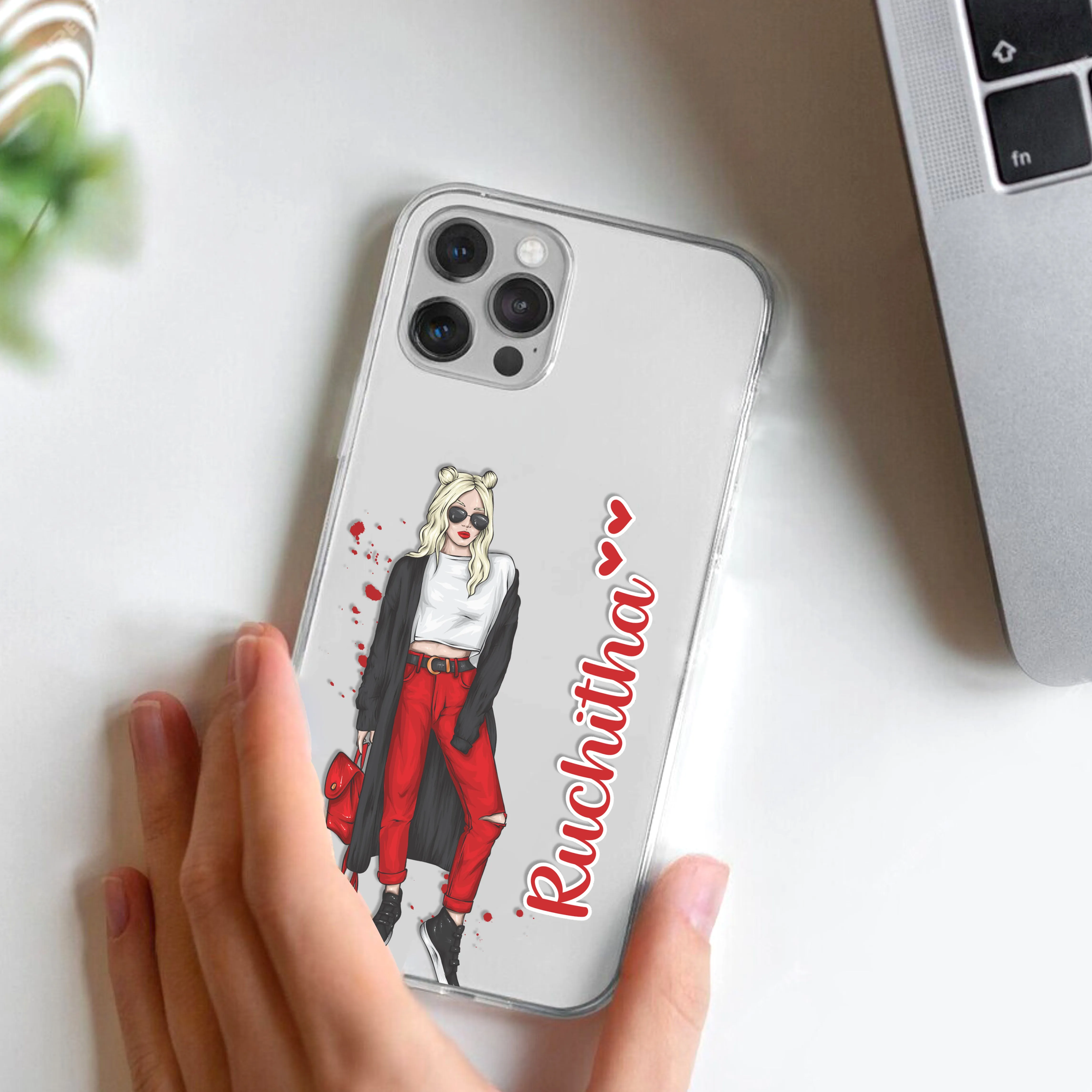 Attitude Girl Customize Transparent Silicon Case For OnePlus