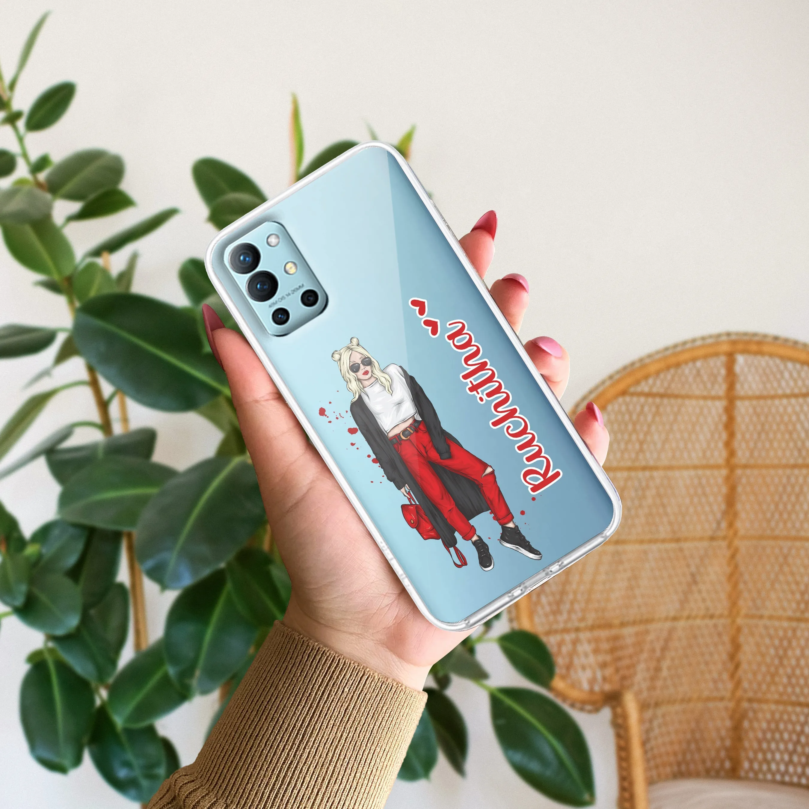 Attitude Girl Customize Transparent Silicon Case For OnePlus