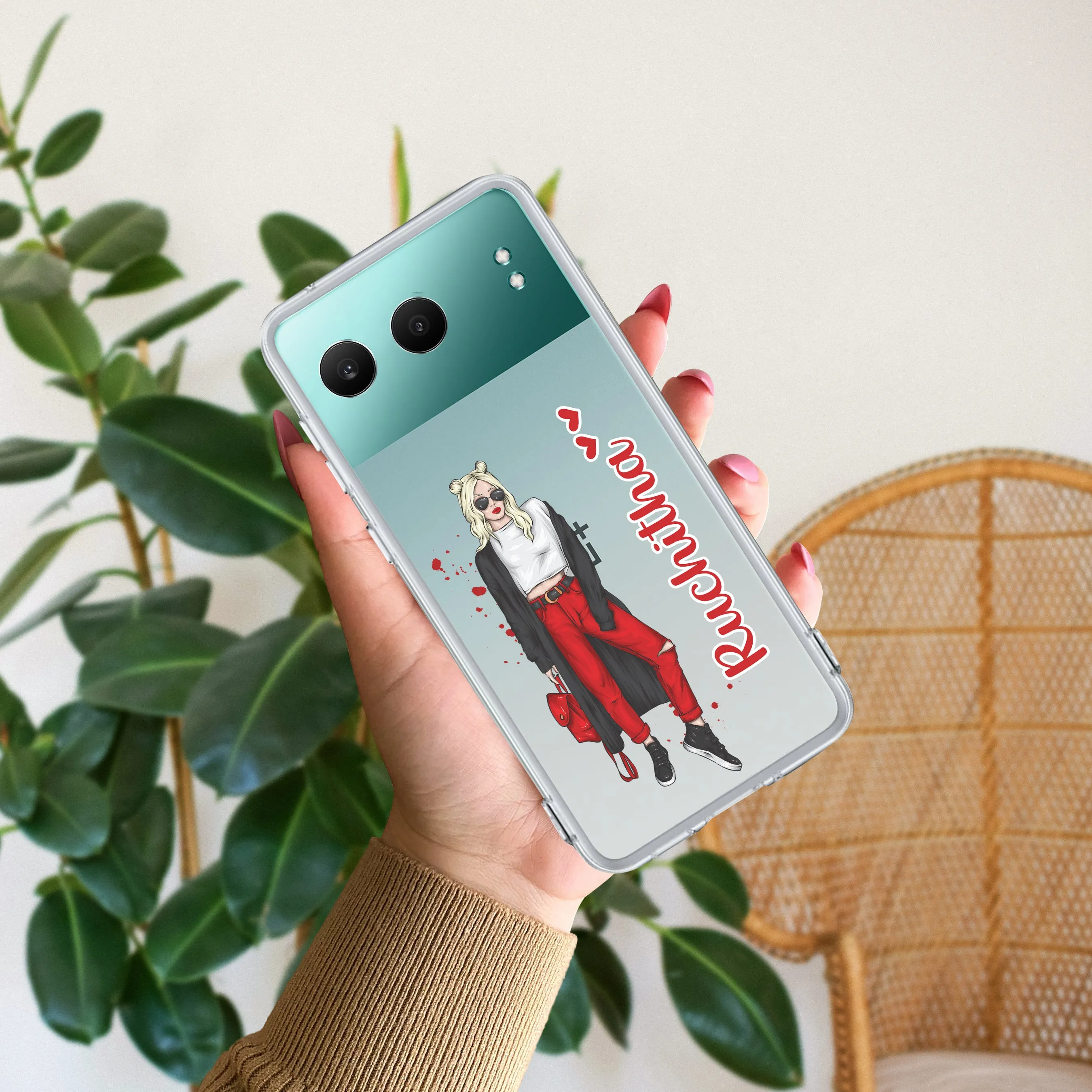 Attitude Girl Customize Transparent Silicon Case For OnePlus