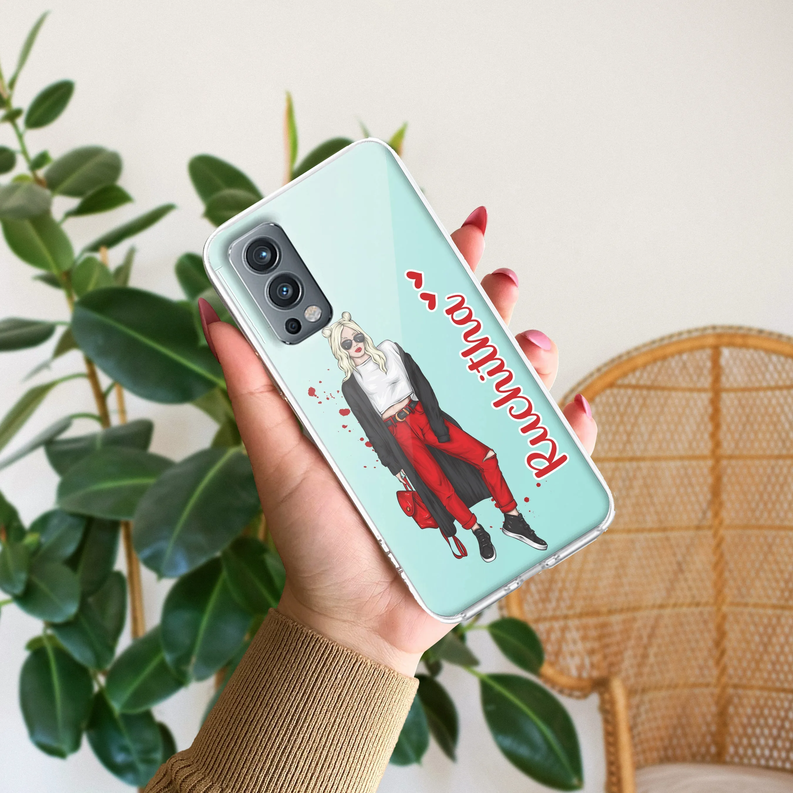 Attitude Girl Customize Transparent Silicon Case For OnePlus