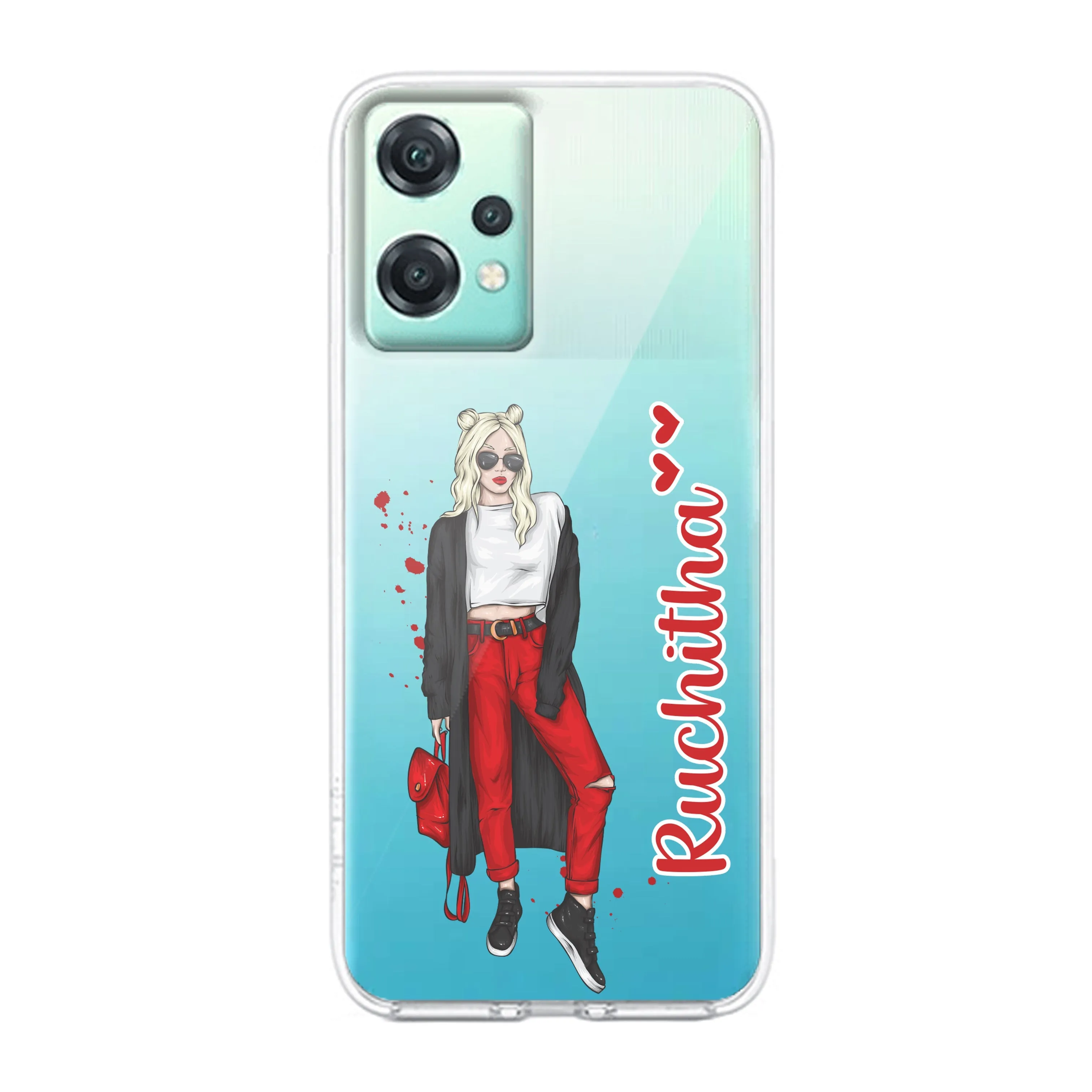 Attitude Girl Customize Transparent Silicon Case For OnePlus