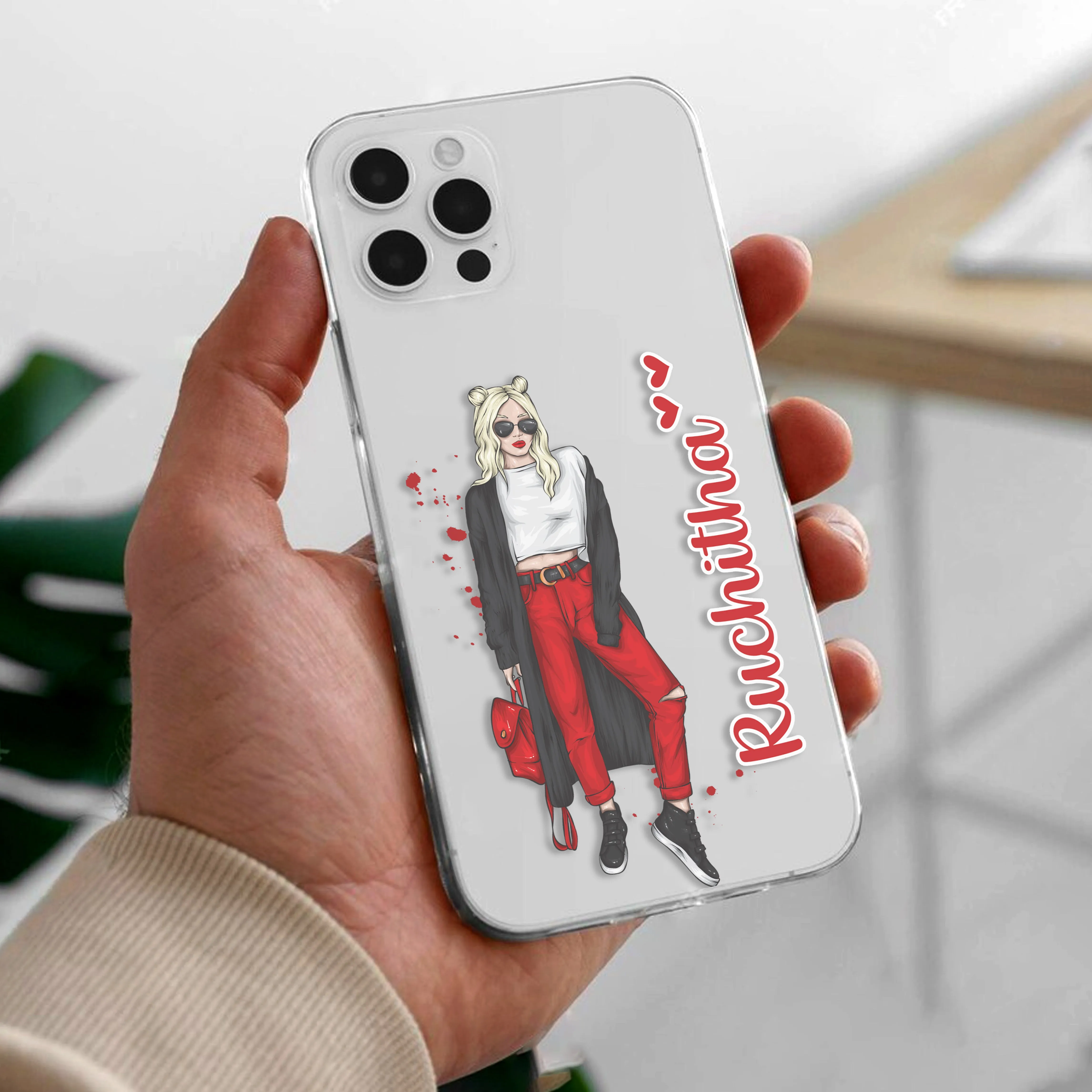 Attitude Girl Customize Transparent Silicon Case For OnePlus