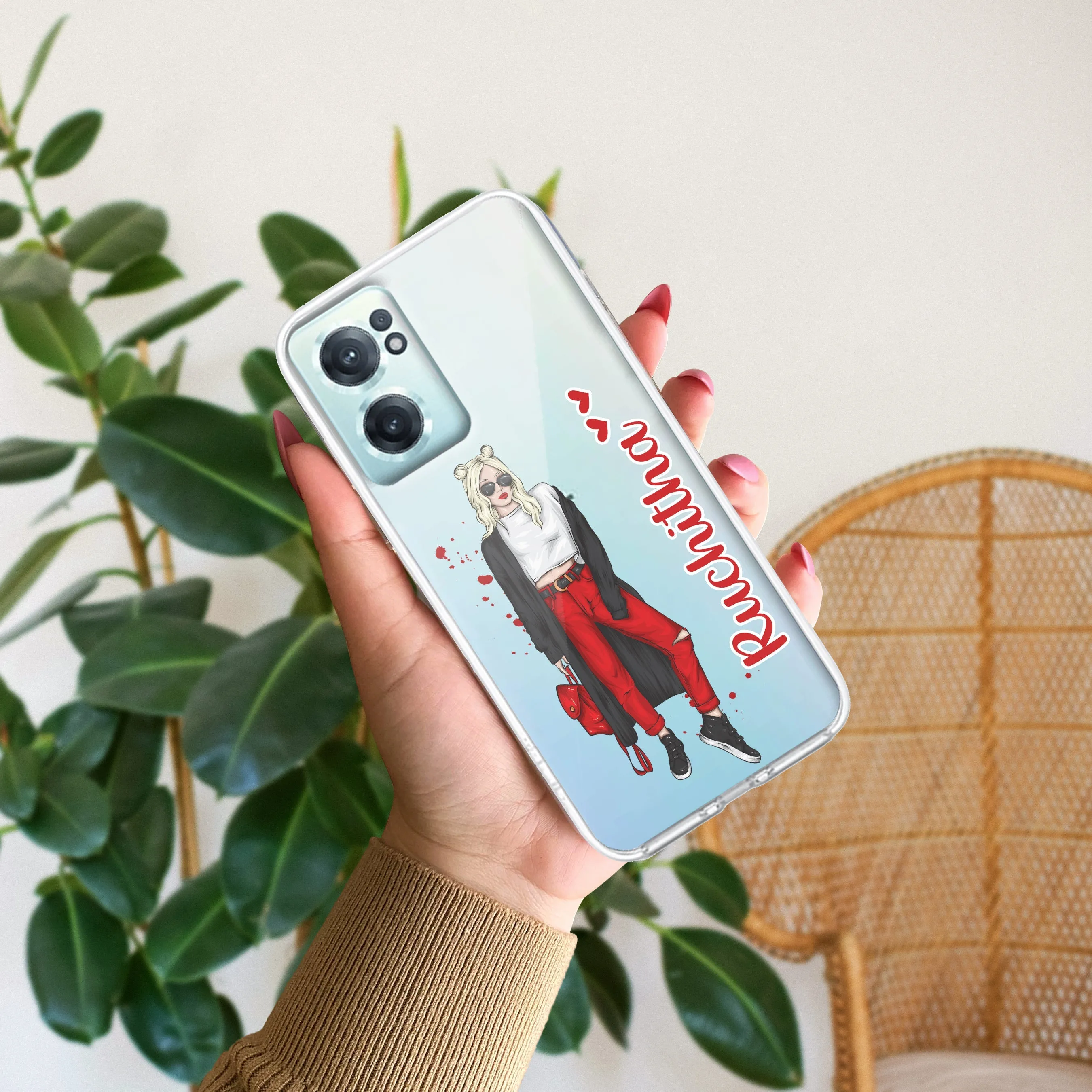 Attitude Girl Customize Transparent Silicon Case For OnePlus