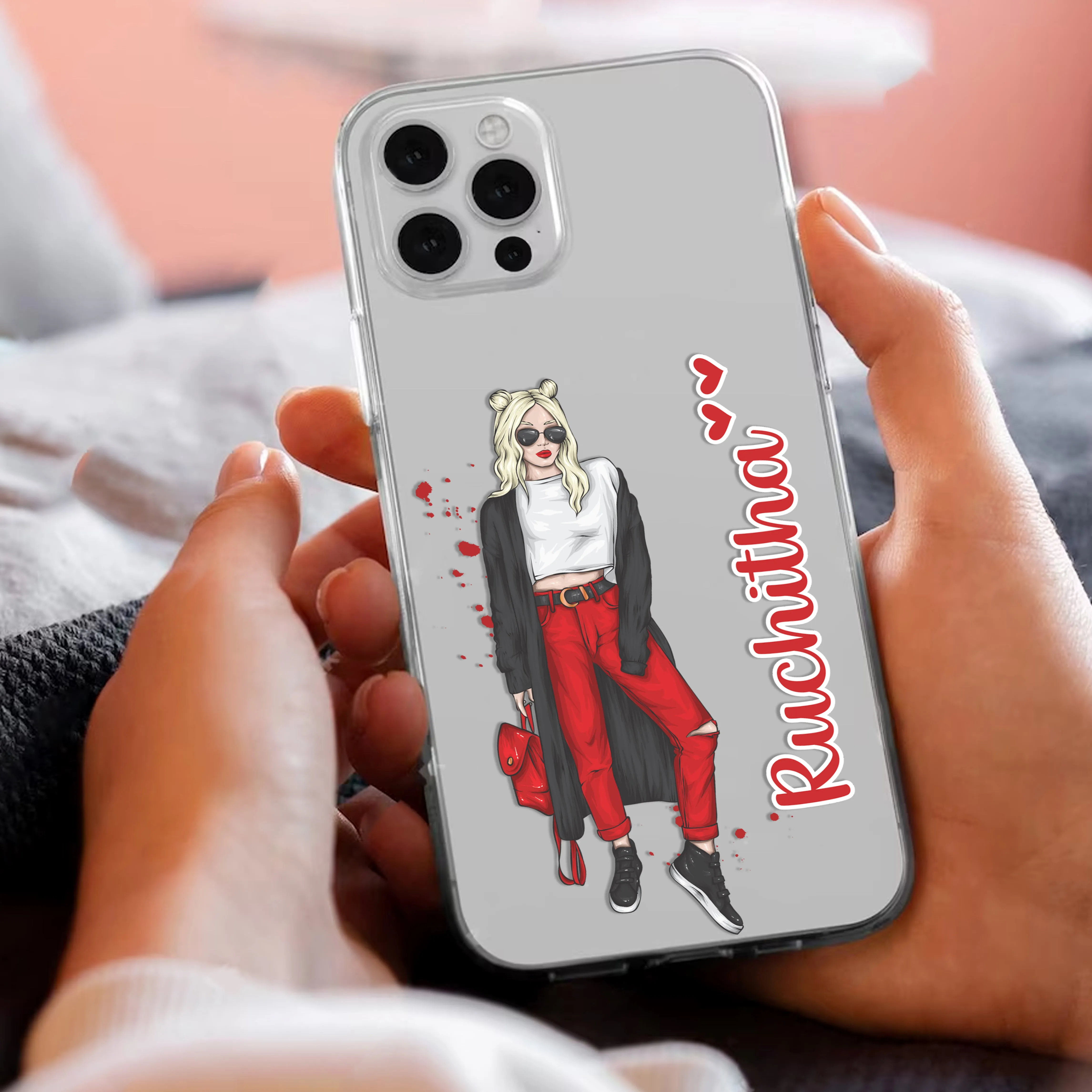 Attitude Girl Customize Transparent Silicon Case For OnePlus