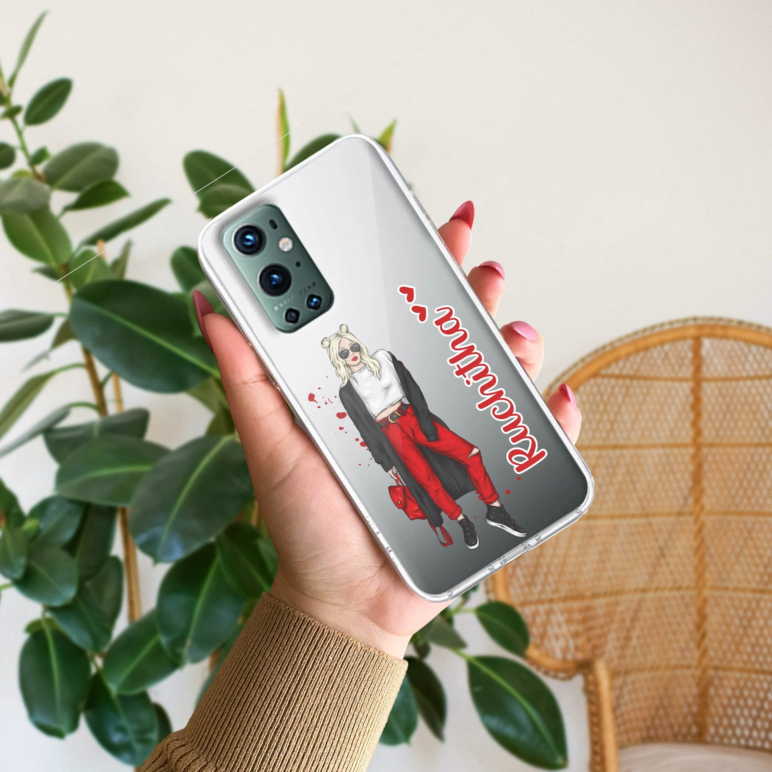 Attitude Girl Customize Transparent Silicon Case For OnePlus