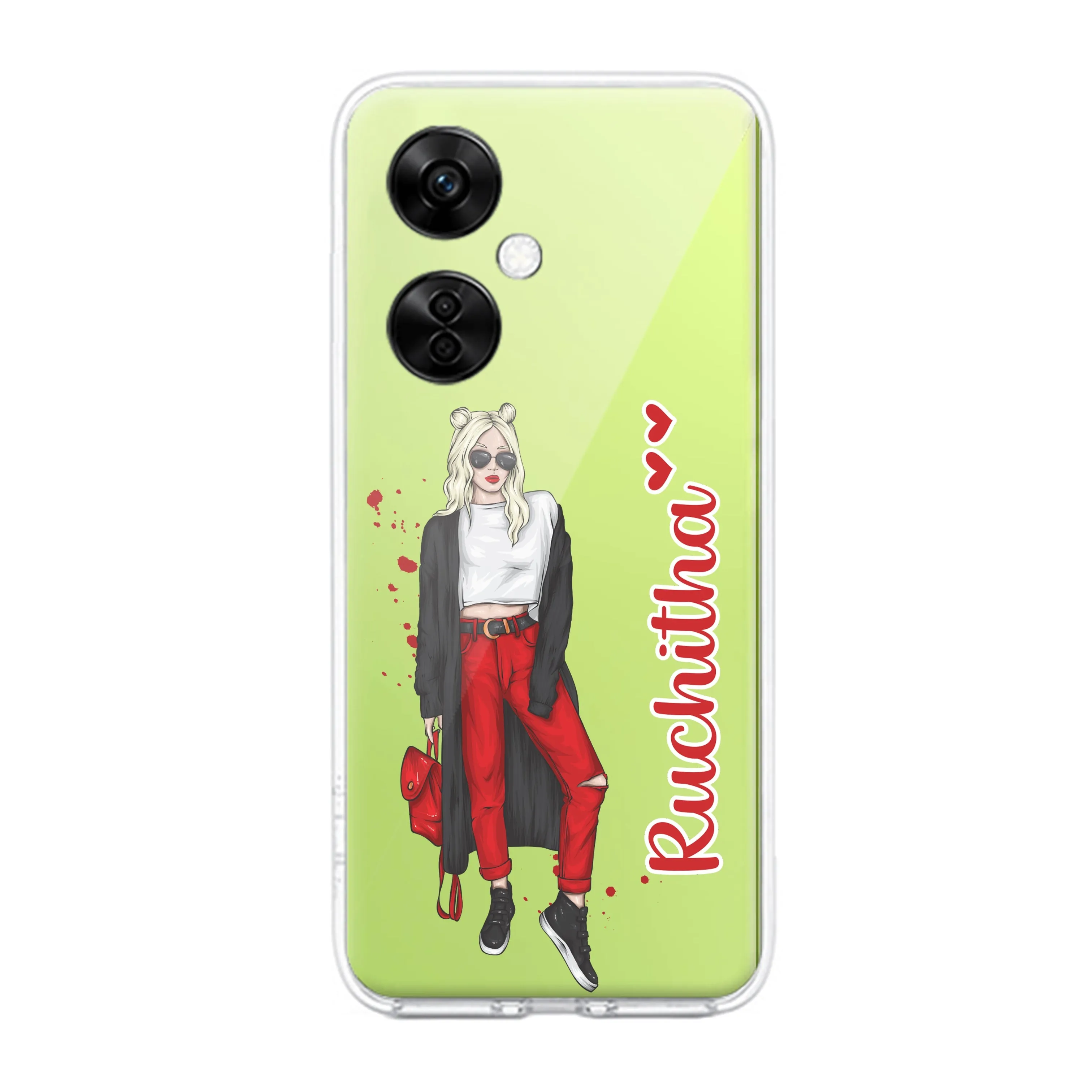 Attitude Girl Customize Transparent Silicon Case For OnePlus