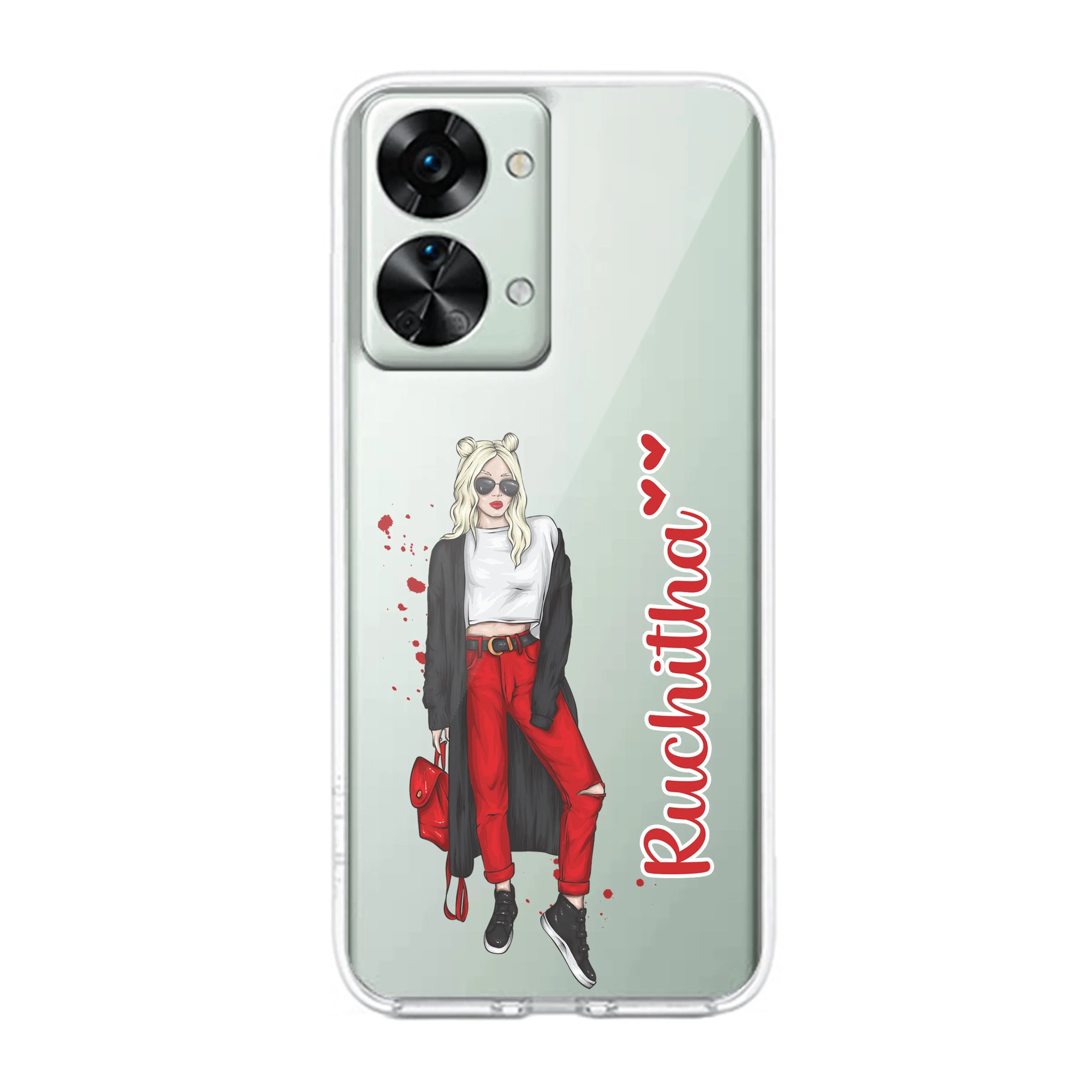 Attitude Girl Customize Transparent Silicon Case For OnePlus